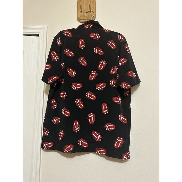 Vintage Y2K 2002 Rolling Stones Dragonfly Tongue Logo Button Up Black/Red Men - Picture 5 of 8